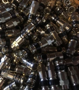 PCT-TRS-6LMG Universal RG-6 ALL BRASS WEATHER SEAL Coaxial Compression Connector - Picture 1 of 2
