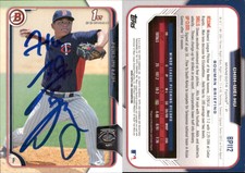 Chih-Wei Hu Signed 2015 Bowman #BP112 Card Minnesota Twins Auto AU