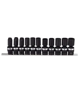 Genius Tools 11 Piece 1/2” Dr Metric Semi-Deep Swivel Impact Socket Set TG-411MA - Picture 1 of 2