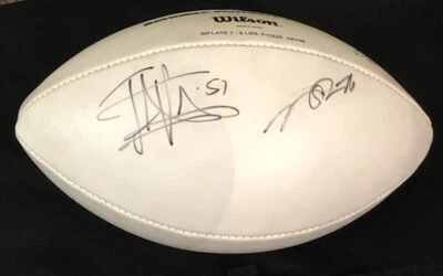 JONATHAN VILMA + 2 JETS DE FÚTBOL AMERICANO AUTÉNTICOS FIRMADOS A MANO AUTOGRAFIADOS CON LOGOTIPO DE LA NFL Foto 1 de 4