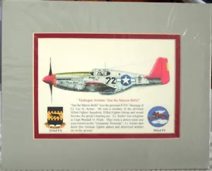 Tuskegee Airmen Lee Archer's P-51 "Ina the Macon Belle" 8X10 Matted Print - Picture 1 of 2