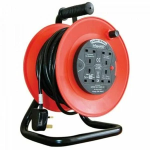 CARRETE ENCHUFE DE CABLE DE EXTENSIÓN INFAPOWER GANG 4 SOCKETS 25 METROS - NEGRO ROJO - Imagen 1 de 2