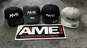 A’me Logo Embroidered Baseball Cap Curved Bill Dark Grey + Free A’me Sticker - Picture 1 of 2