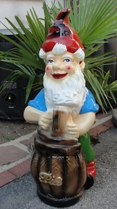 Gartenzwerg Pils Figur Groß Fass Zwerg Skulptur Garten Werbefigur Dekoration - Picture 1 of 5