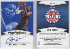 2013-14 Panini Preferred Panini Signatures Blue /25 Greg Monroe #577 Auto