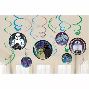 Star Wars Galaxy Party Supplies Swirl Value Pack Hanging Decorations x12 - Picture 1 of 1