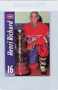 Mission Export Hockey #16 Henri Richard Canadiens Signed Auto *J8205 - Picture 1 of 2