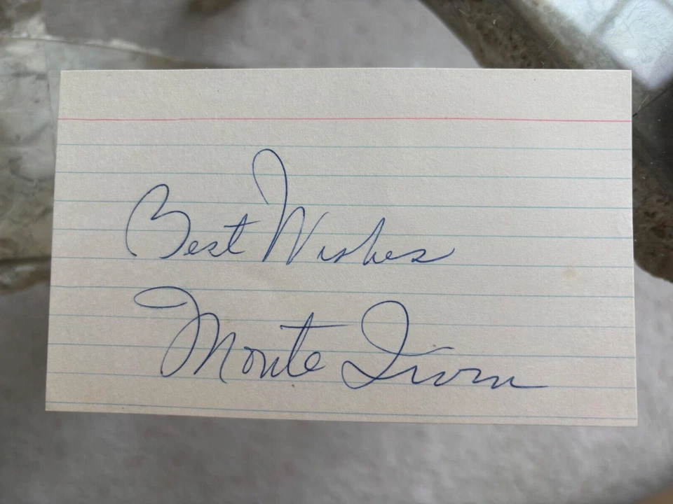 🔥🔥Vintage Rare Baseball Legend Monte Irvin signed autographed index card !🔥🔥 - Image 1 of 1