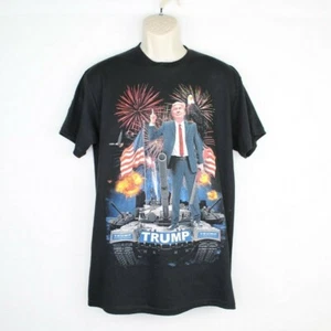 Spencer's Donald Trump T Shirt Medium Military Tank Fireworks USA Flag - Picture 1 of 5