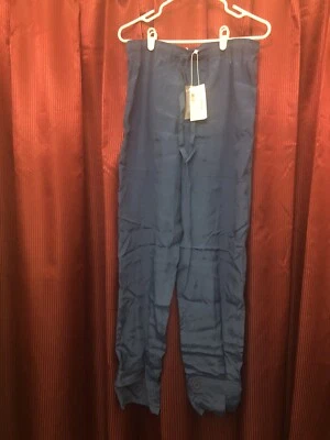 Helmut Lang Sheer Pull on Pants Cobalt Blue Size 6 J04HW203 NWT MSRP $450 - Image 1 of 4