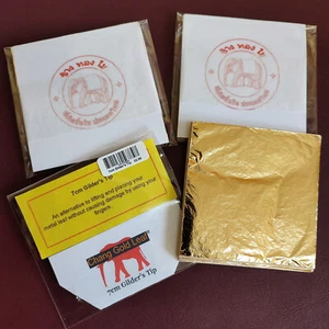 200 Sheets 2 Pack 24K Gold Colour Leaf Sheets Art Crafts Gilding Framing Design - Picture 1 of 4