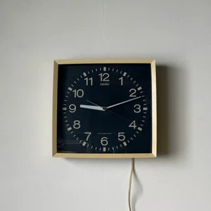 SEIKO Wall Clock SYNCHRONOUS-CLOCK 3 Hands Navy Dial 60s 12.4 × 12 × 2.6 inches - Picture 1 of 14