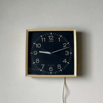 SEIKO Wall Clock SYNCHRONOUS-CLOCK 3 Hands Navy Dial 60s 12.4 × 12 × 2.6 inches - Image 1 of 4