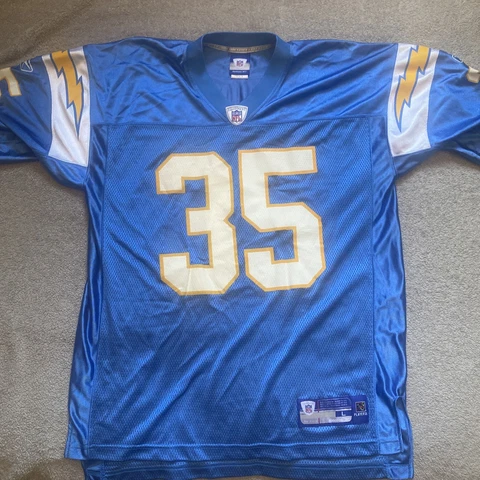 NFL San Diego Chargers Reebok Jersey Size Large Men #35 Young Solid Baby Blue Cover