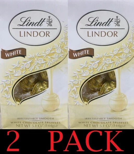 Lindt Lindor Truffles White Chocolate With Smooth Filling 5.1 Oz Pak of 2