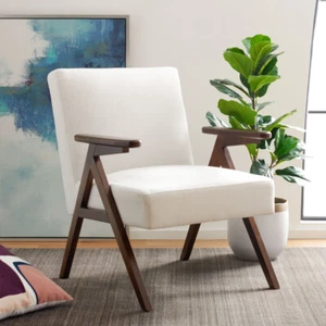 SAFAVIEH Emyr Arm Chair | White | - Picture 1 of 11