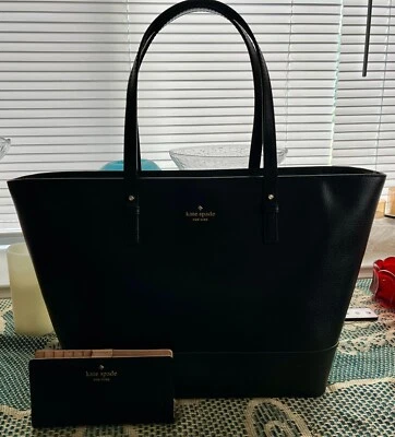 Kate Spade 中号 Harmony Grand Street 托特包 带大号 Staci 双折钱包 全新带标签 — 第 1/4 张图片