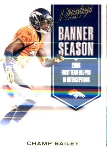 2016 Prestige Banner Season Gold Foil Champ Bailey Refractor Parallel Broncos - Picture 1 of 2
