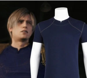 Game Resident Evil 4 Leon Kennedy Shirt Cosplay Costume Leon S Kennedy T-shirt - Picture 1 of 5