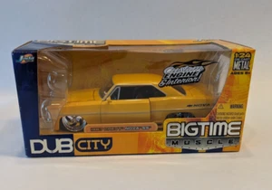 NEW 2005 Jada DUB City Big Time Muscle 1967 Chevy Nova SS Yellow 1:24 NIB - Picture 1 of 12