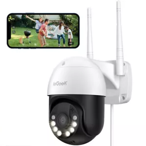 ieGeek 1080P WLAN Überwachungskamera Aussen WiFi Dome Kamera PTZ 355°/90° IP66 - Bild 1 von 9