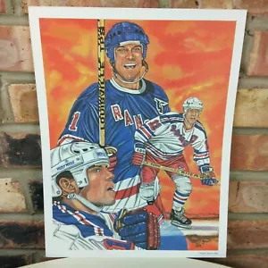 De colección 1992 Clásico Deportes Arte Estampado 11x14 Mark Messier aleatorio #/5000 hombre cueva - Imagen 1 de 1