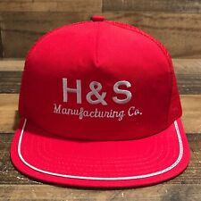VTG H&S Manufacturing Hat Snapback Trucker Cap Mens Red Marshfield Wisconsin 90s