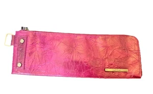 Matt & Natt Metallic Magenta Vegan Leather Belt Bag Clutch Purse Crinkle Finish - Picture 1 of 8