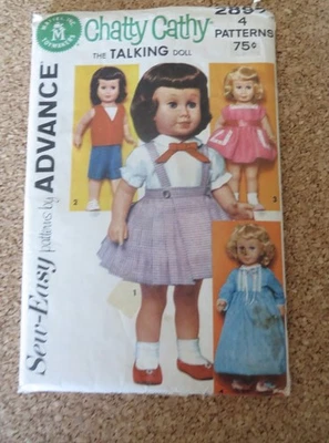 Chatty Cathy Sewing Pattern 2897 by Advance 1960’s - Image 1 of 4