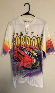 NWT Vintage 1995 Jeff Gordon NASCAR Life In The Fast Lane AOP Shirt Adult L - Picture 1 of 9