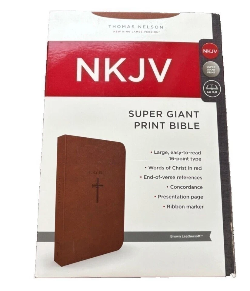 Super Giant Print Bible NKJV Imitation Leather Largest Print 16 point BRAND NEW! — 第 1/4 张图片