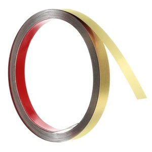 Stainless Steel Brushed Wall Trim Molding, 16.4 Ft x 0.59 In, Gold - Picture 1 of 6