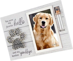 Haustier Denkmal Holz Schreibtisch Bilderrahmen für den Verlust von Hund & Katzen mit Glasflasche - Bild 1 von 7