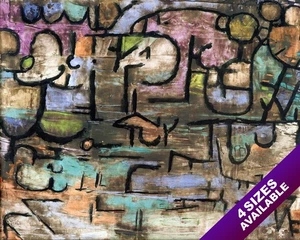 AFTER THE FLOOD PAUL KLEE PAINTING ART REAL CANVAS PRINT ABSTRACT - Picture 1 of 47