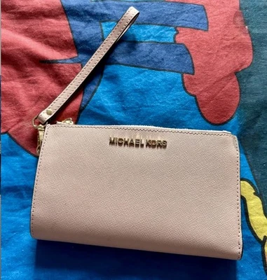 MICHAEL KORS  Zip Around Portafoglio wallet wristlet Clutch saffiano - Immagine 1 di 4