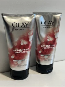 2 Pack Olay Regenerist Detoxifying Pore Scrub Cleanse Exfoliate - 5.0 Fl Oz Each - Picture 1 of 2