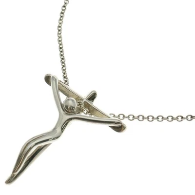 TIFFANY&Co Tiffany Rosary Cross Necklace Pendant Chain Silver SV925 4.9g Used e9 - Image 1 of 4