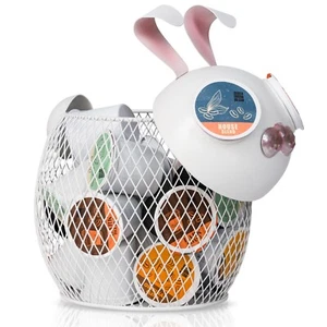 Made Easy Kit Coffee Pod Organizer, Coffee Bar Functional Décor, White Bunny - Picture 1 of 6