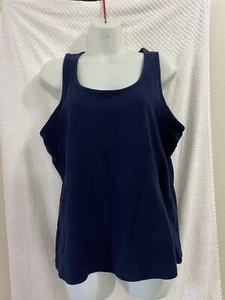 Danskin Now Fitted Womens Navy Athletic Tank Top Activewear XL Workout Exercise - Picture 1 of 9