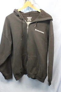 Men's Gildan Full Zip Heavy Blend BLACK FIRESTONE Hooded Sweatshirt Jacket - XL - Picture 1 of 4