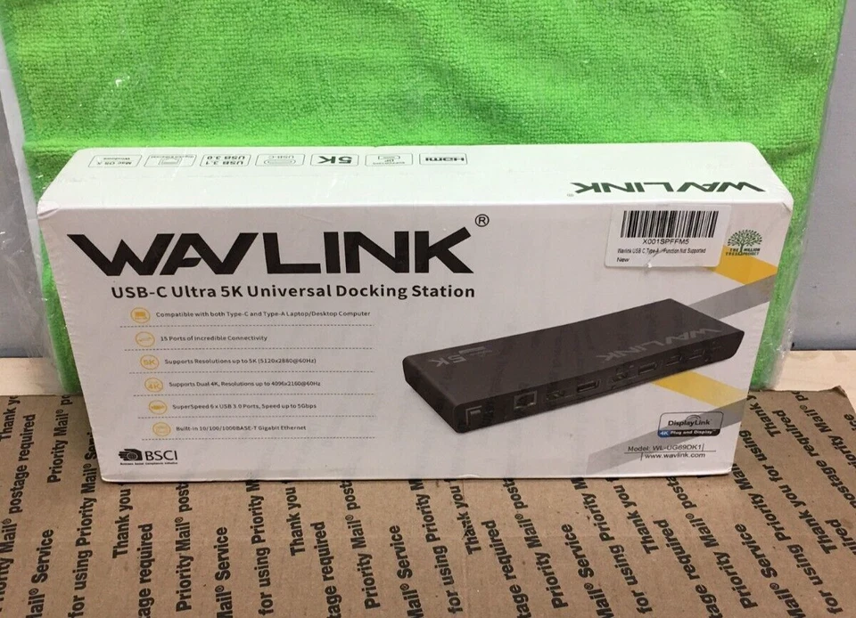 Wavlink WL-UG69DK1 USB-C Ultra 5K Universal Docking Station - Black -
