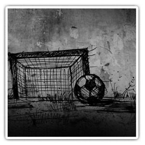 2 x Square Stickers 10 cm - Grunge Football Goal Sketch  #36323