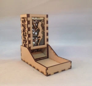 Fairy Dice Tower and Tray Glass Green Acrylic Window COMPACT DESIGN Laser Cut - Picture 1 of 6