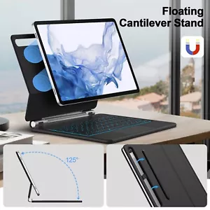 Magic Keyboard for Samsung Galaxy Tab S9 FE 10.9 S9 S8 S7 11-inch Adjustable Sta - Picture 1 of 15