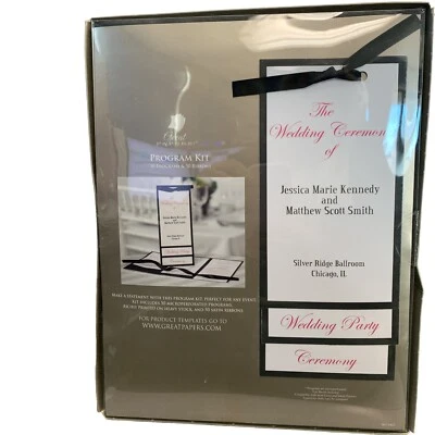 Kit Programa Grandes Papeles Boda 50 Aniversario Fiesta Borde Negro Cascada Foto 1 de 3