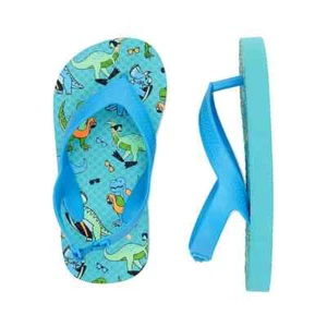 Wonder Nation Boys Toddler Size 9/10 BT WN Dino Flip Flops ~ Teal ~ New - Imagen 1 de 4