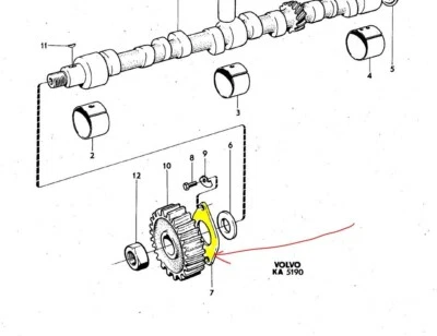 ***BRASS** Volvo B18 B20 142 144 145   ***CAMSHAFT PRESSURE THRUST FLANGE*** - Image 1 of 4