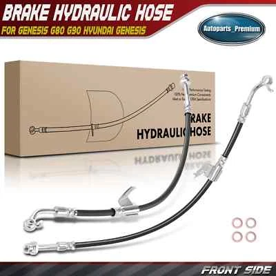 2x Manguera hidráulica de freno delantera izquierda y derecha para Genesis G80 G90 Hyundai Genesis Foto 1 de 4