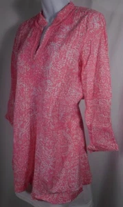 Blusa túnica para mujer LILLY PULITZER rosa y blanco con estampado de cuentas talla S - Imagen 1 de 7