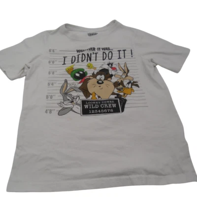 Looney Tunes Shirt Boy's Size 14  White I Didn't Do It Phrase Short Sleeve - Image 1 of 4